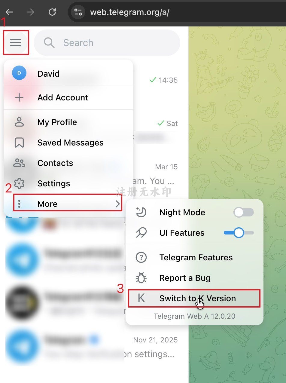 Telegram web版本切换